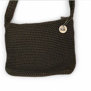 The Sak Olive Green Crochet Crossbody / Shoulder Bag